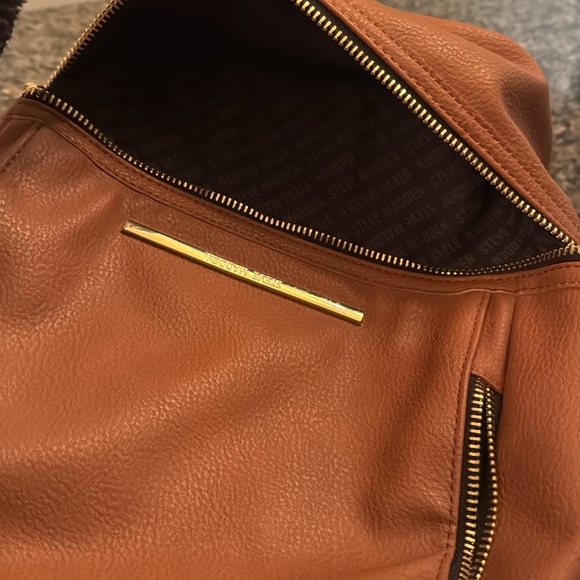 Steve Madden brown pebbled soft vegan leather backpack bag EUC - Picture 12 of 16